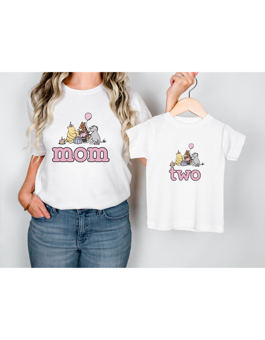 Winnie the Pooh Family Birthday T-shirt, Two birthday toddler t-shirt 100 acres Winnie Pooh theme - beecutebaby