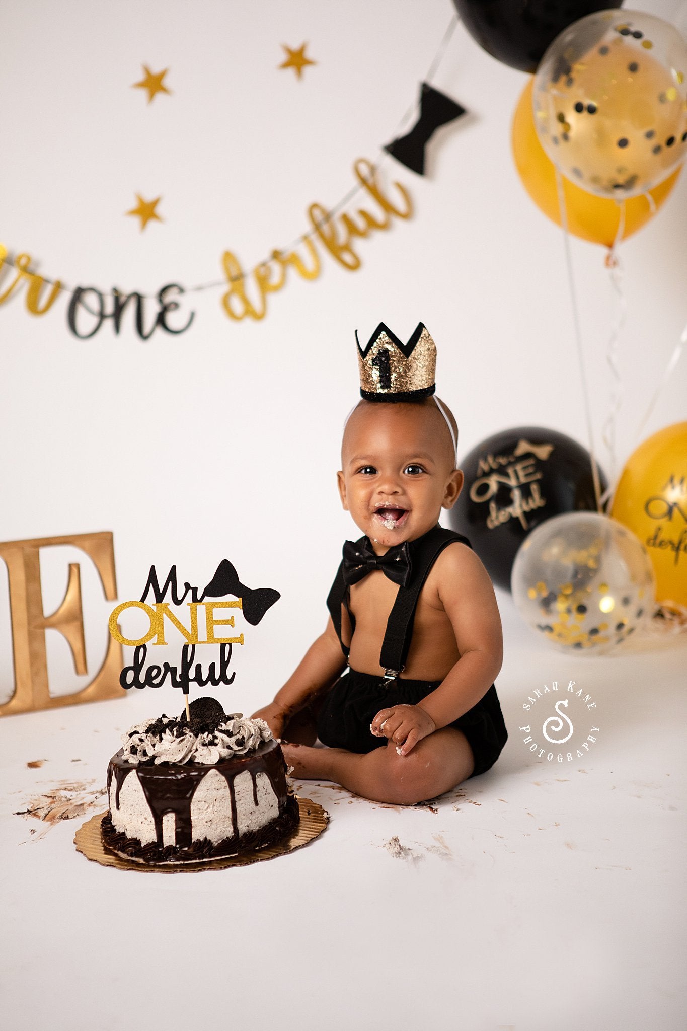 Black & Gold Smash the Cake Outfit - beecutebaby