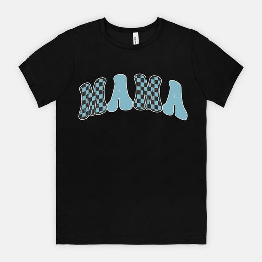 Retro Blue Mama Bella Canvas Unisex Tee 3001 - beecutebaby