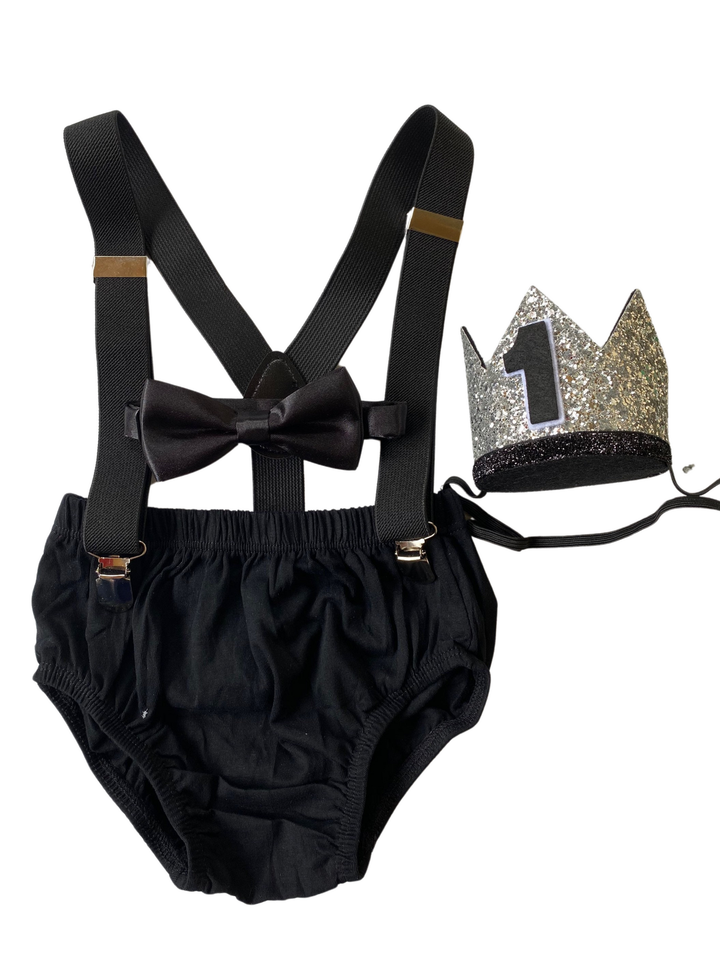 Black and Silver Cake Smash Set - beecutebaby