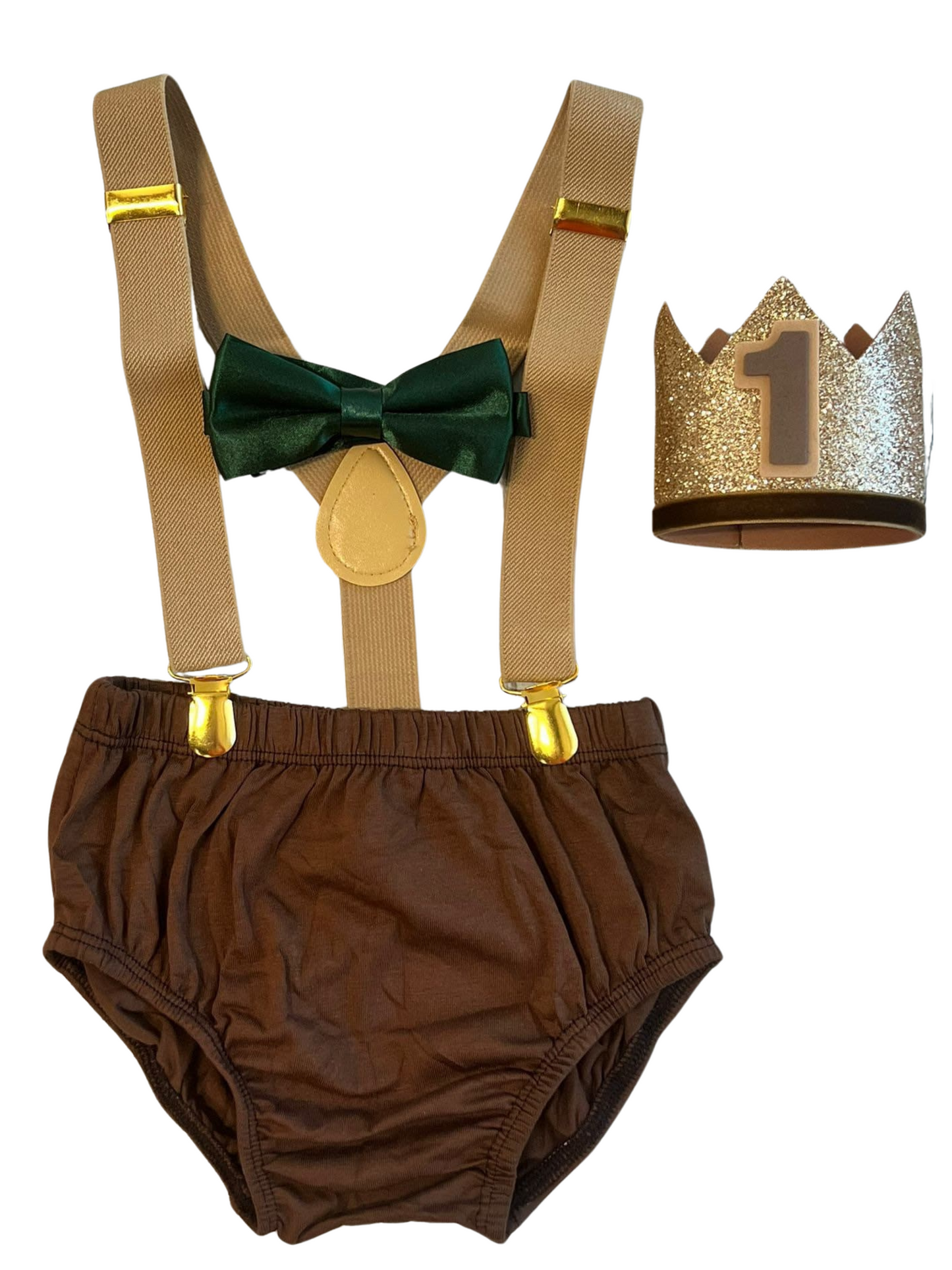 Brown and Tan Cake Smash Outfit - beecutebaby