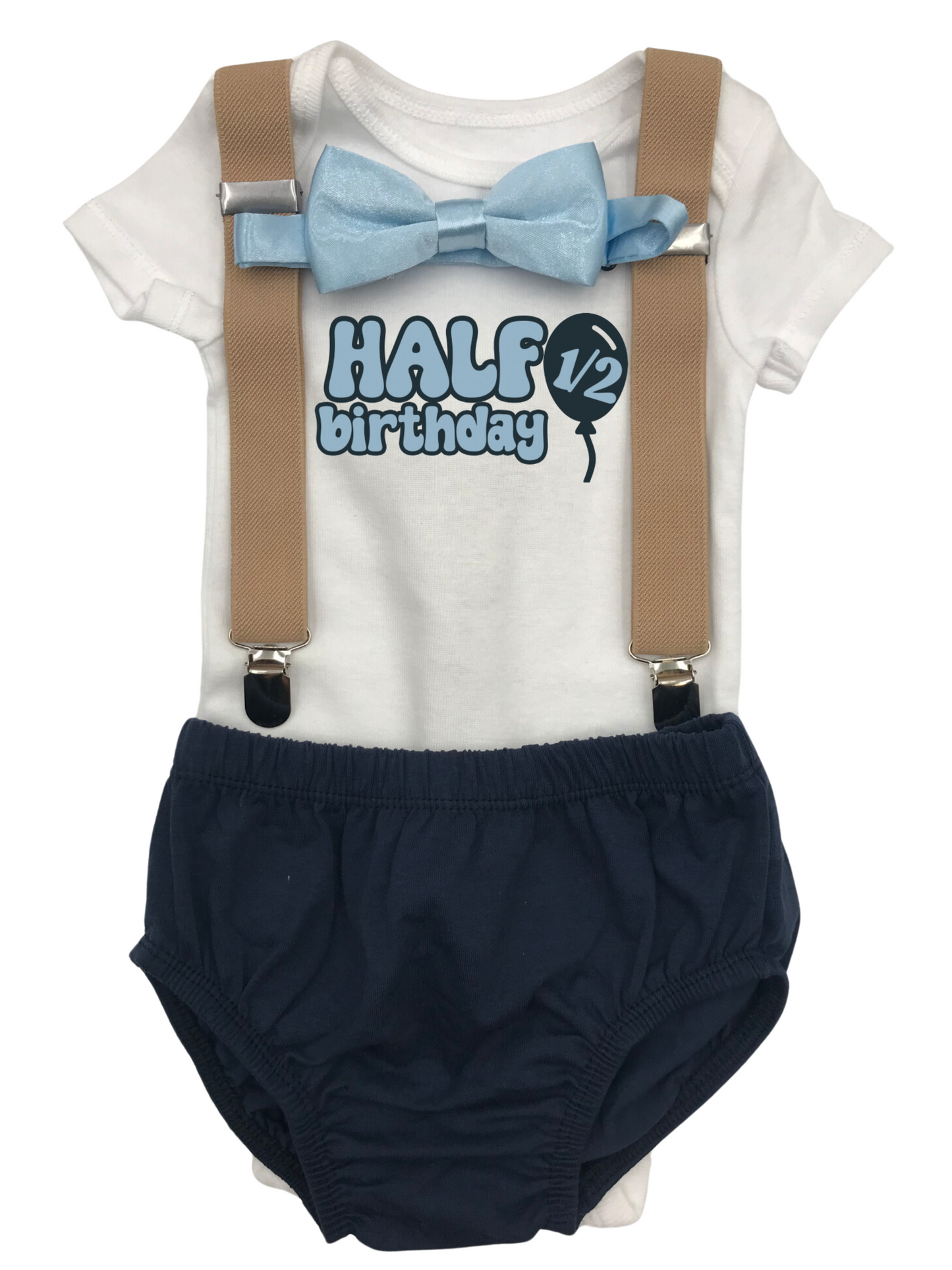 1/2 Birthday Baby Boy outfit - beecutebaby