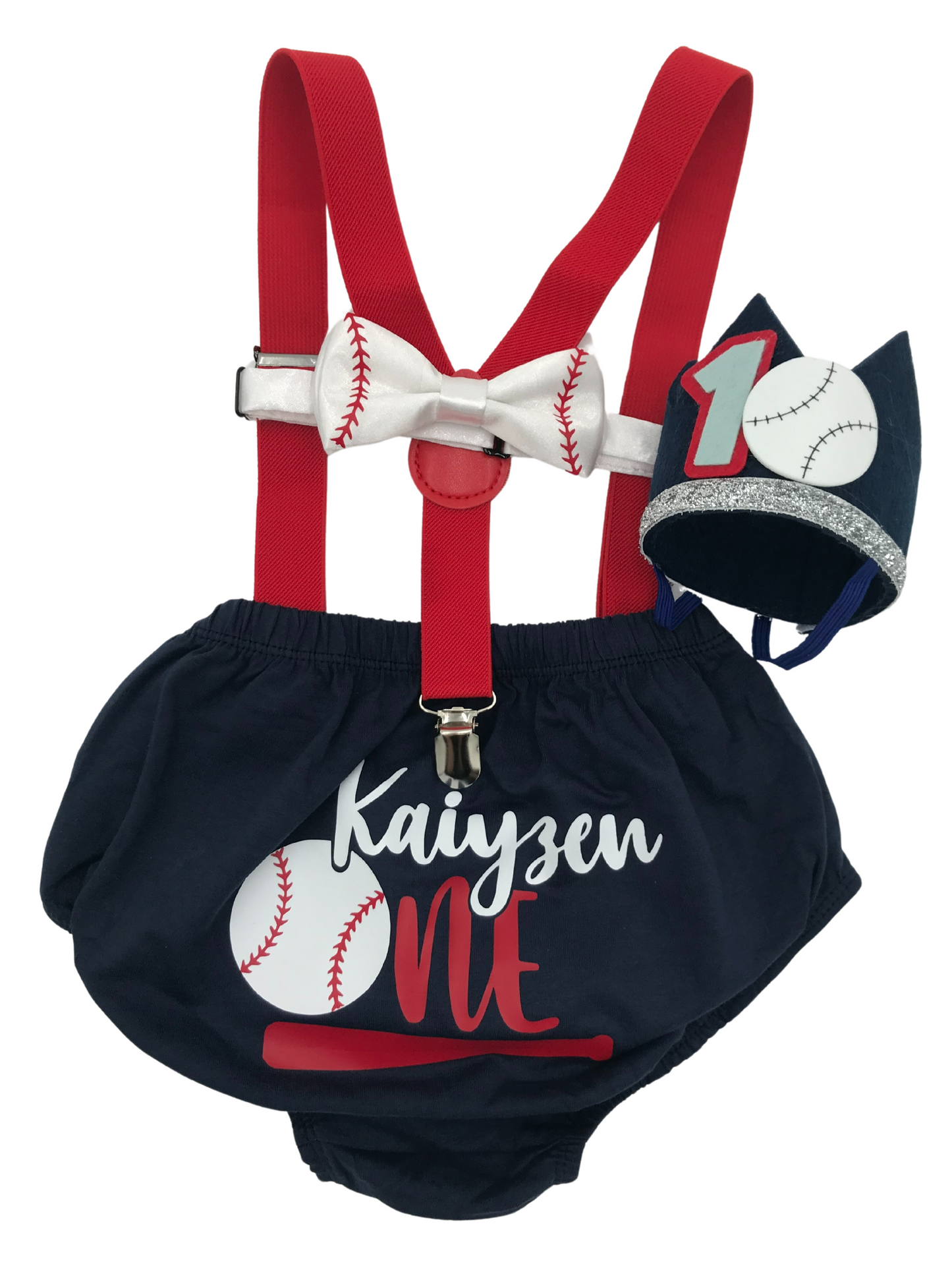 All-Star Personalized Baseball Theme Cake Smash Outfit - beecutebaby
