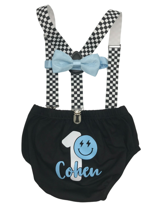 Personalized Happy One Cake Smash Outfit - beecutebaby