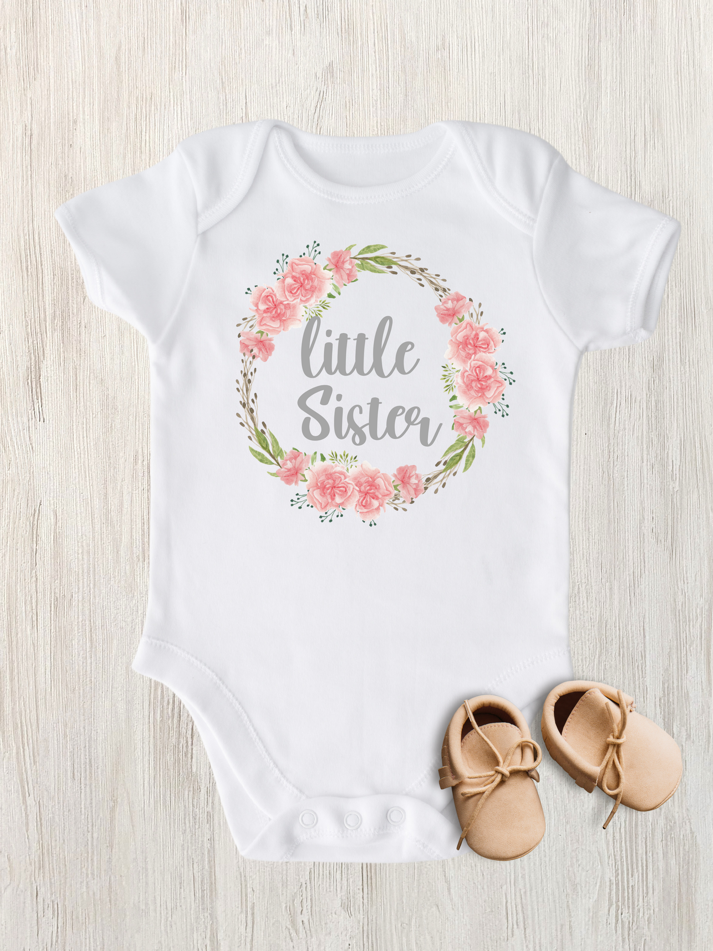 Pink Little Sister Baby ONESIES® - beecutebaby