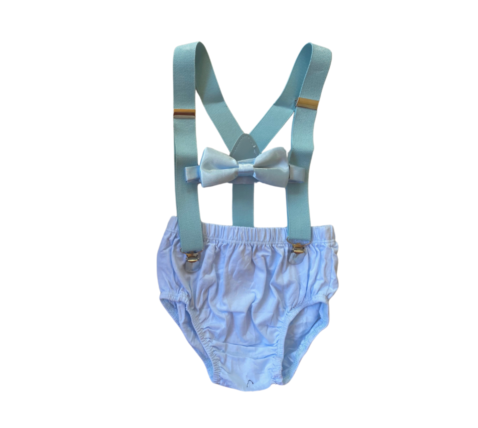 Powder Blue Birthday Cake Smash Outfit - beecutebaby