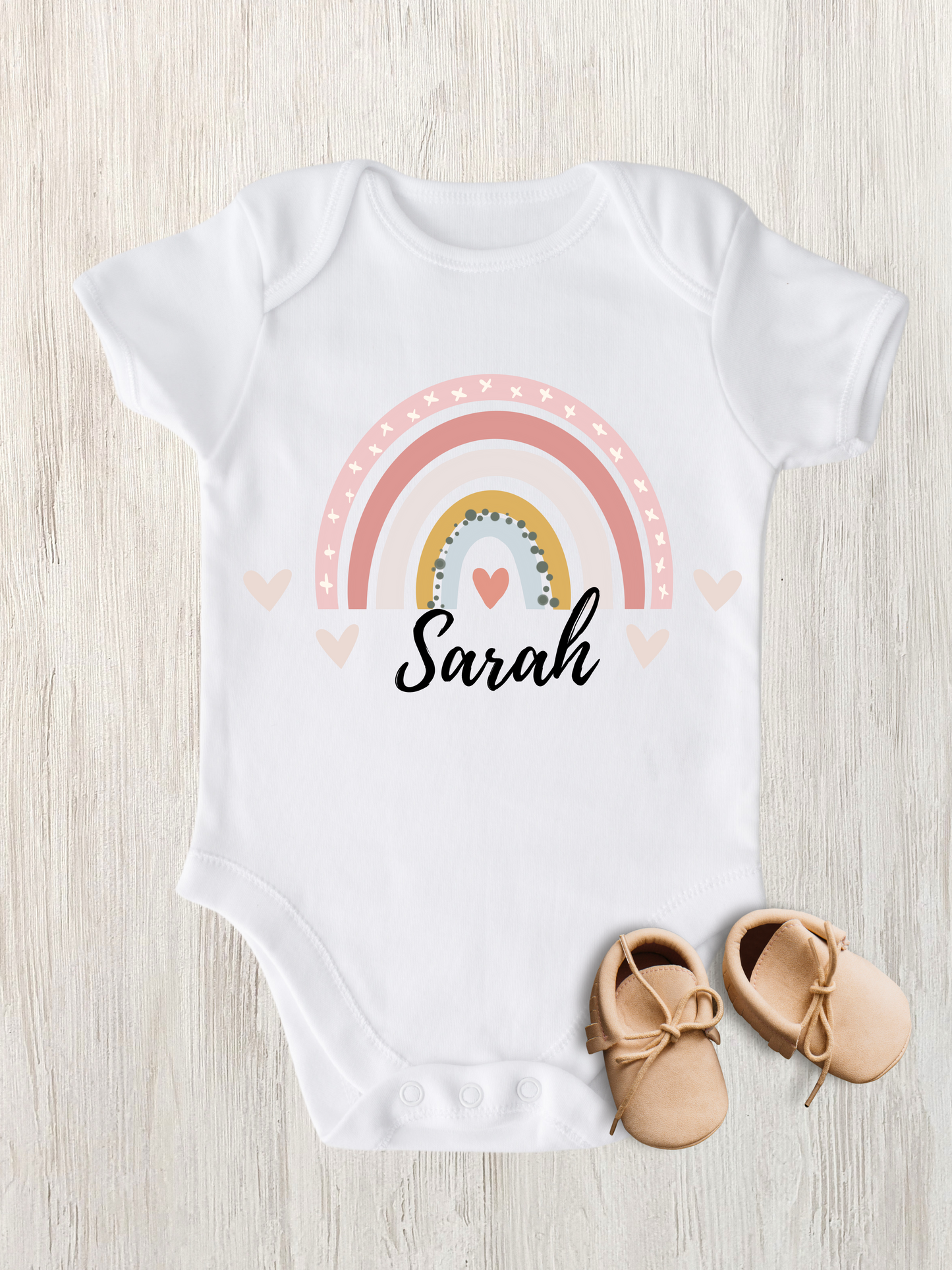 Rainbow Personalized Baby Gil Onesies - beecutebaby