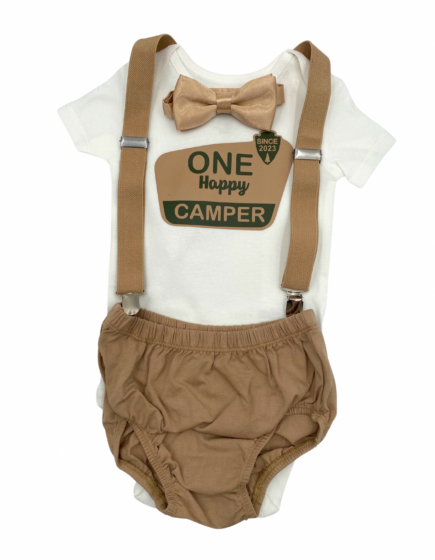 One Happy Camper Birthday Baby Boy outfit - beecutebaby