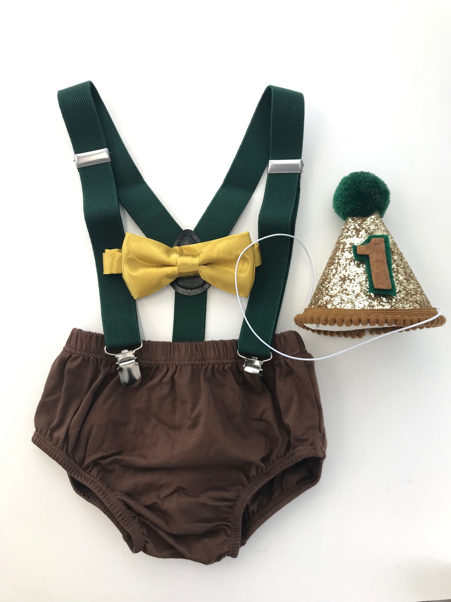 Wild One Smash Cake Outfit, Dark Green