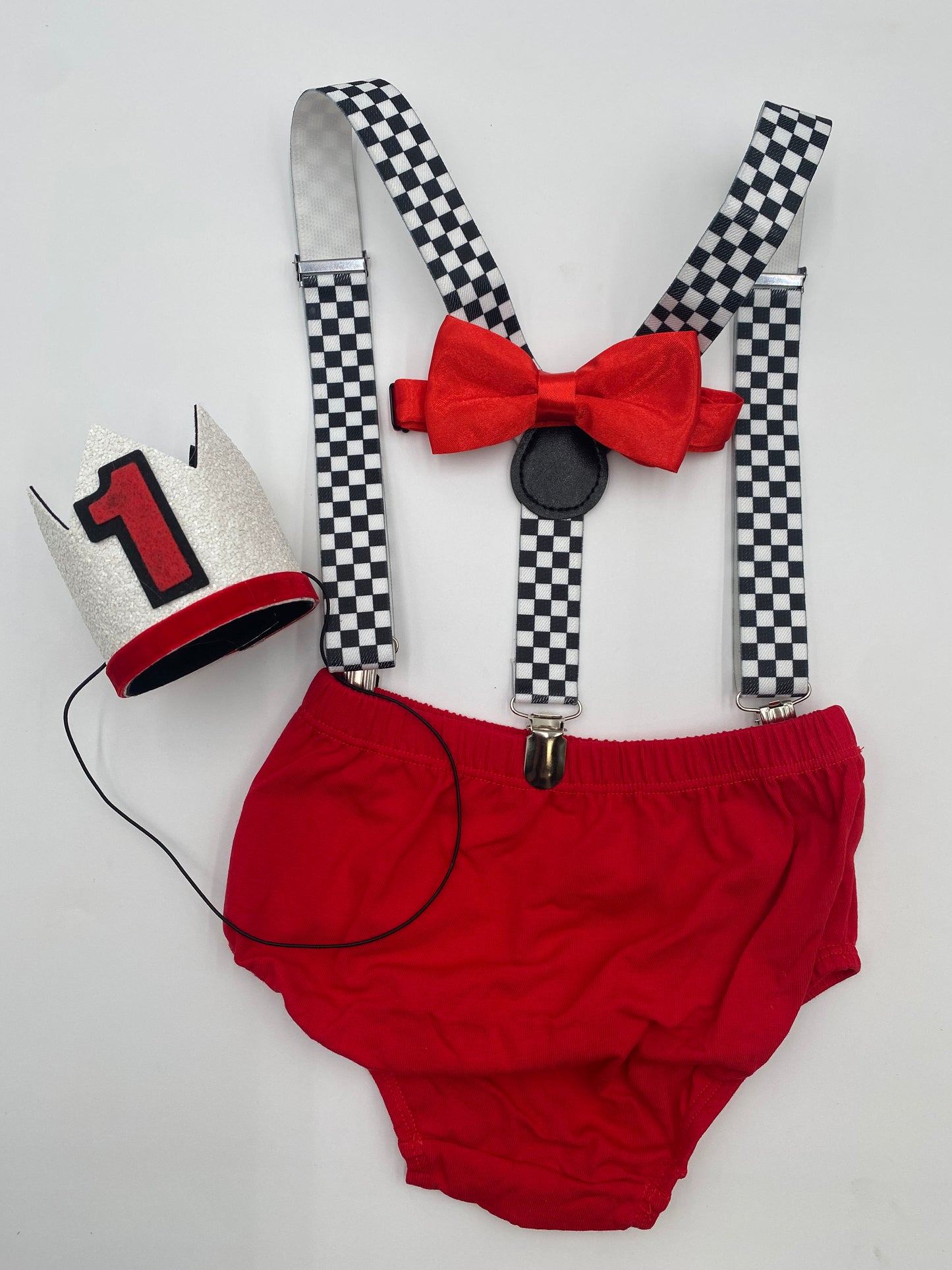 Red Racing Car Cake Smash Outfit - beecutebaby