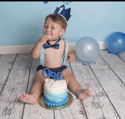 Navy Outfit Cake Smash Boy First Birthday Set - beecutebaby