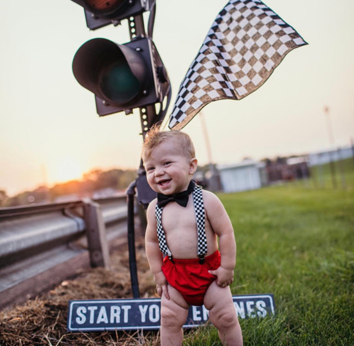 Racing Car Cake Smash Outfit - beecutebaby