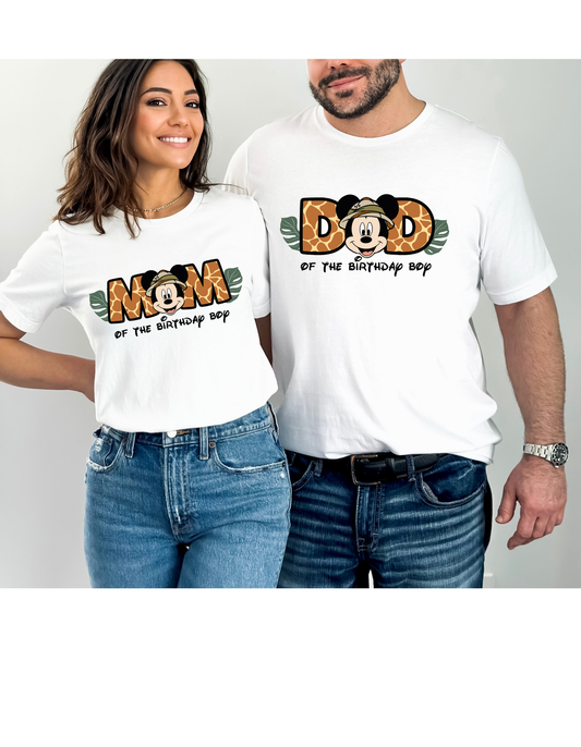 Mickey Safari Birthday Family T-shirt - beecutebaby