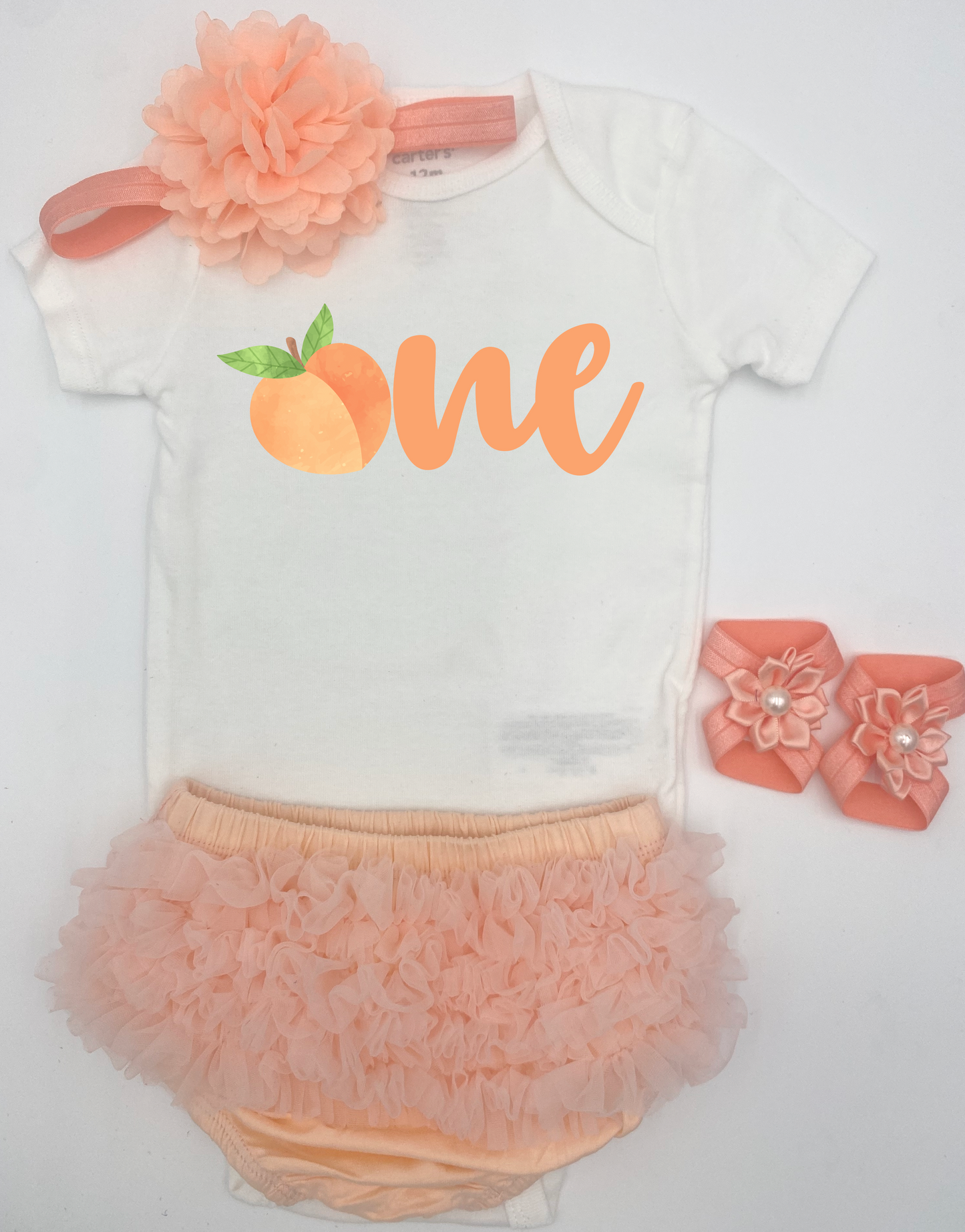Peach One Birthday outfit. - beecutebaby