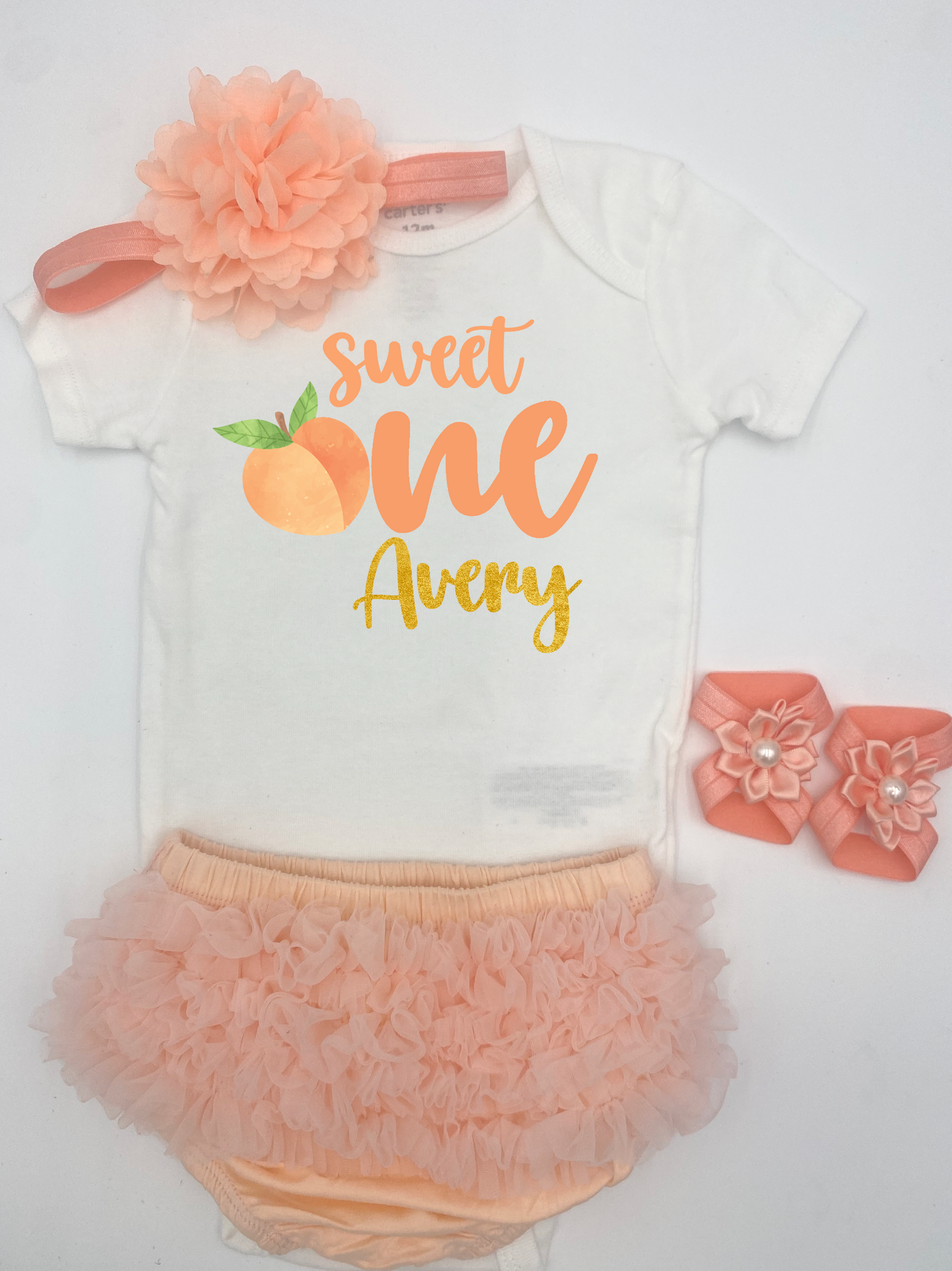 Peach One Birthday outfit. - beecutebaby