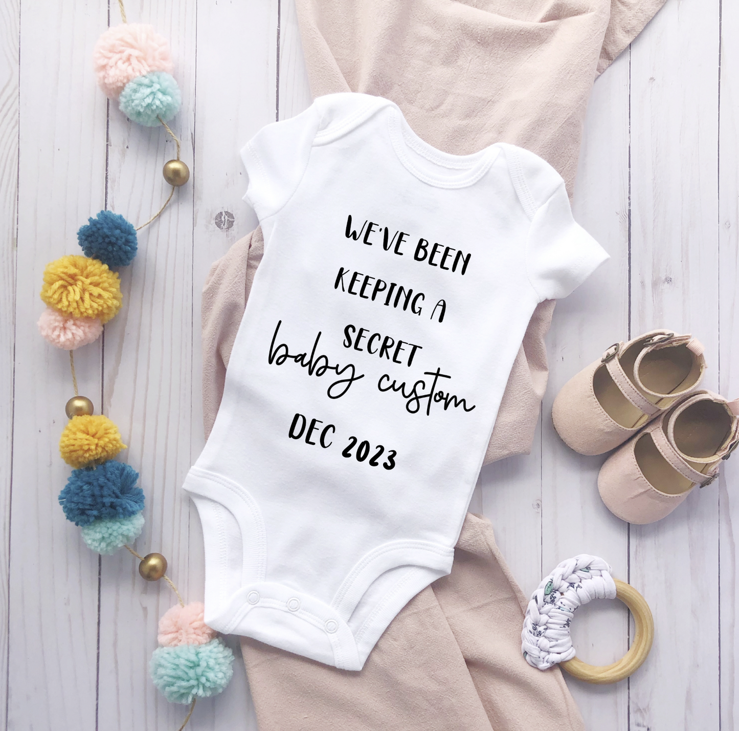 Announcement Baby Bodysuit - beecutebaby