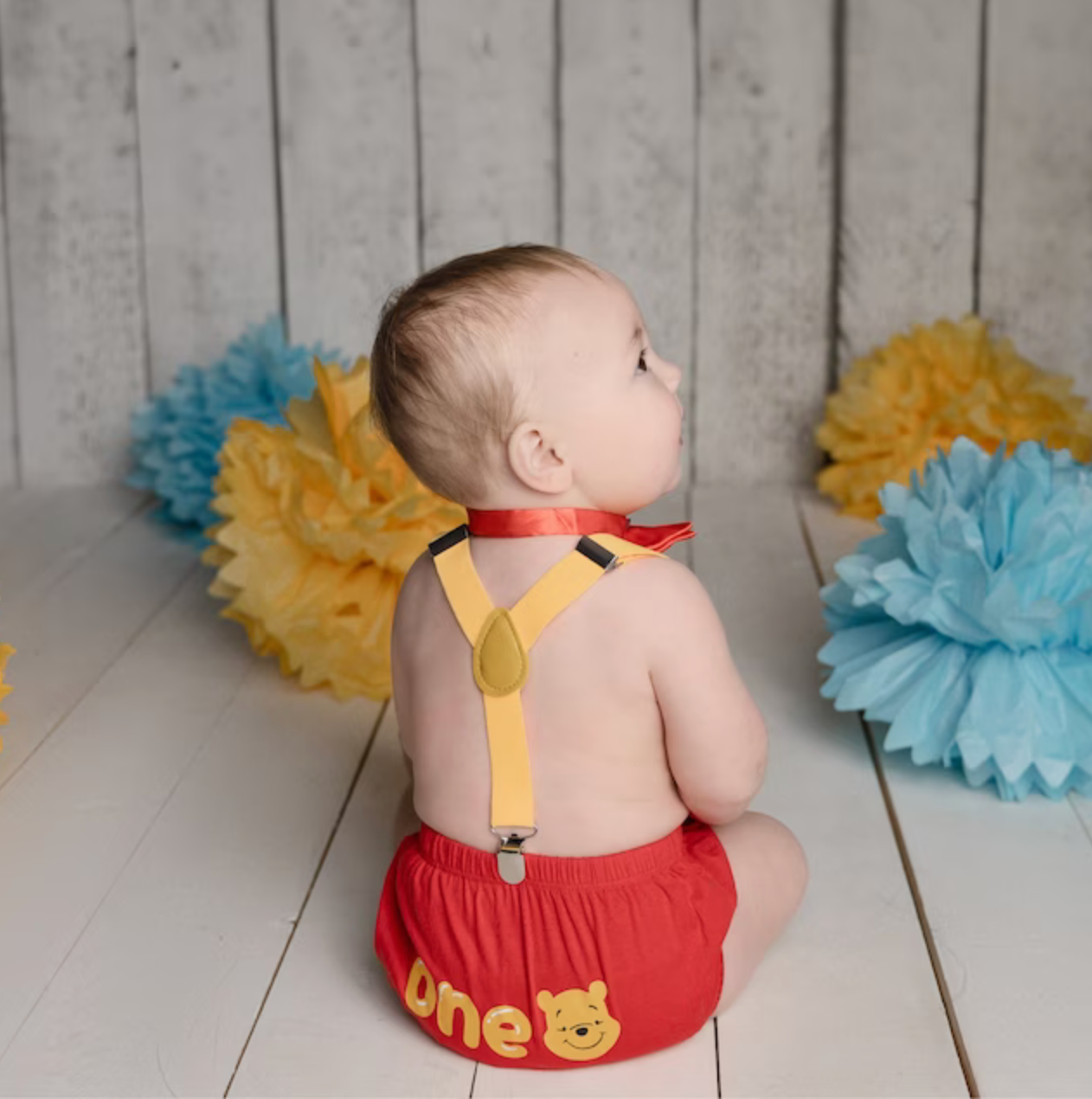 Winnie Pooh Cake Smash Baby Boy Outfit - beecutebaby