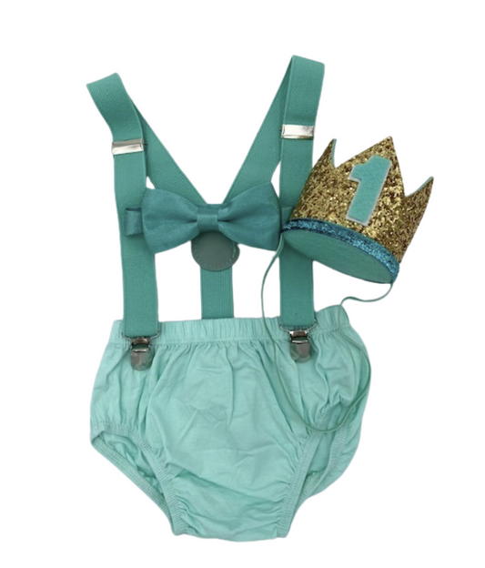 Mint Cake Smash Outfit - beecutebaby