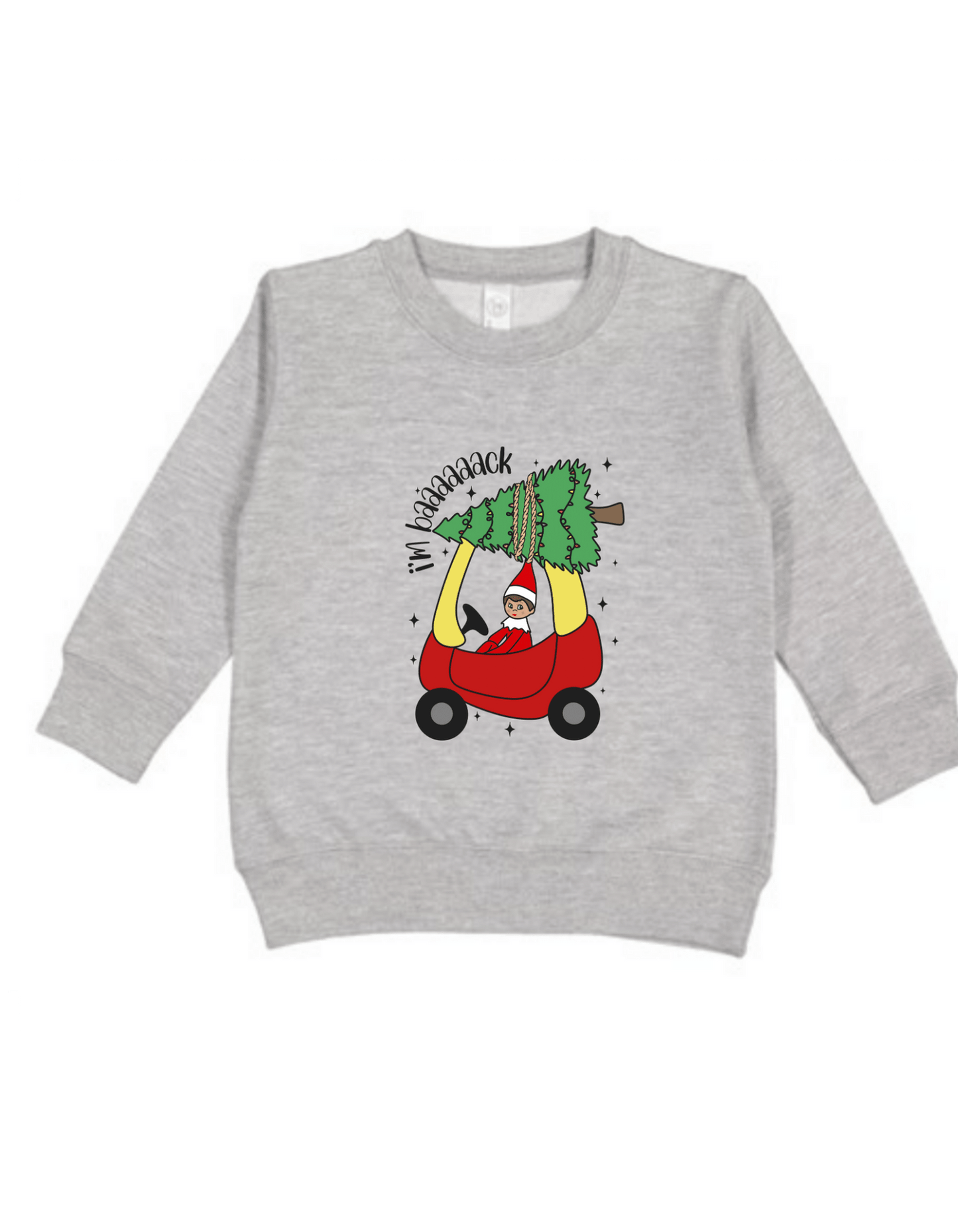 Toddler Elf Christmas Casual Cotton Hoodie Heather Gray variety of design