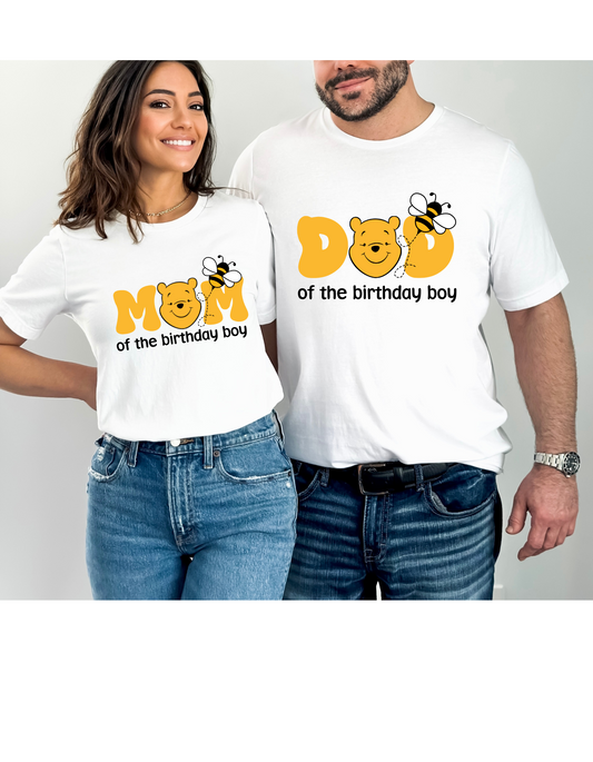 Winnie Pooh Birthday Boy Family T-shirt - beecutebaby