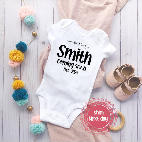 Baby Announcement Baby Bodysuit - beecutebaby
