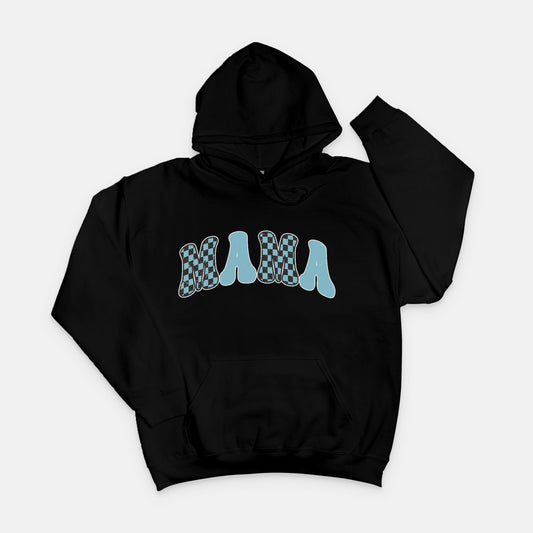 Retro Blue Mama Unisex Hooded Sweatshirt Gildan SF500 - beecutebaby