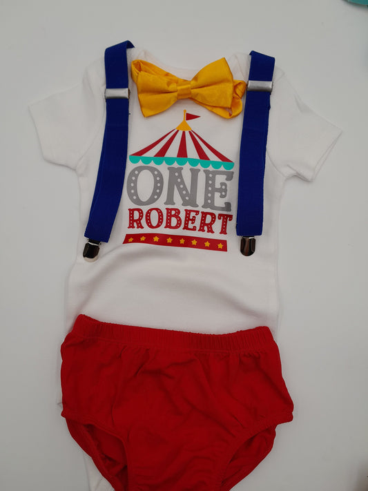 Circus Birthday Shirt, Personalized First Birthday Shirt, Baby Toddler Outfit by Bee Cute Baby