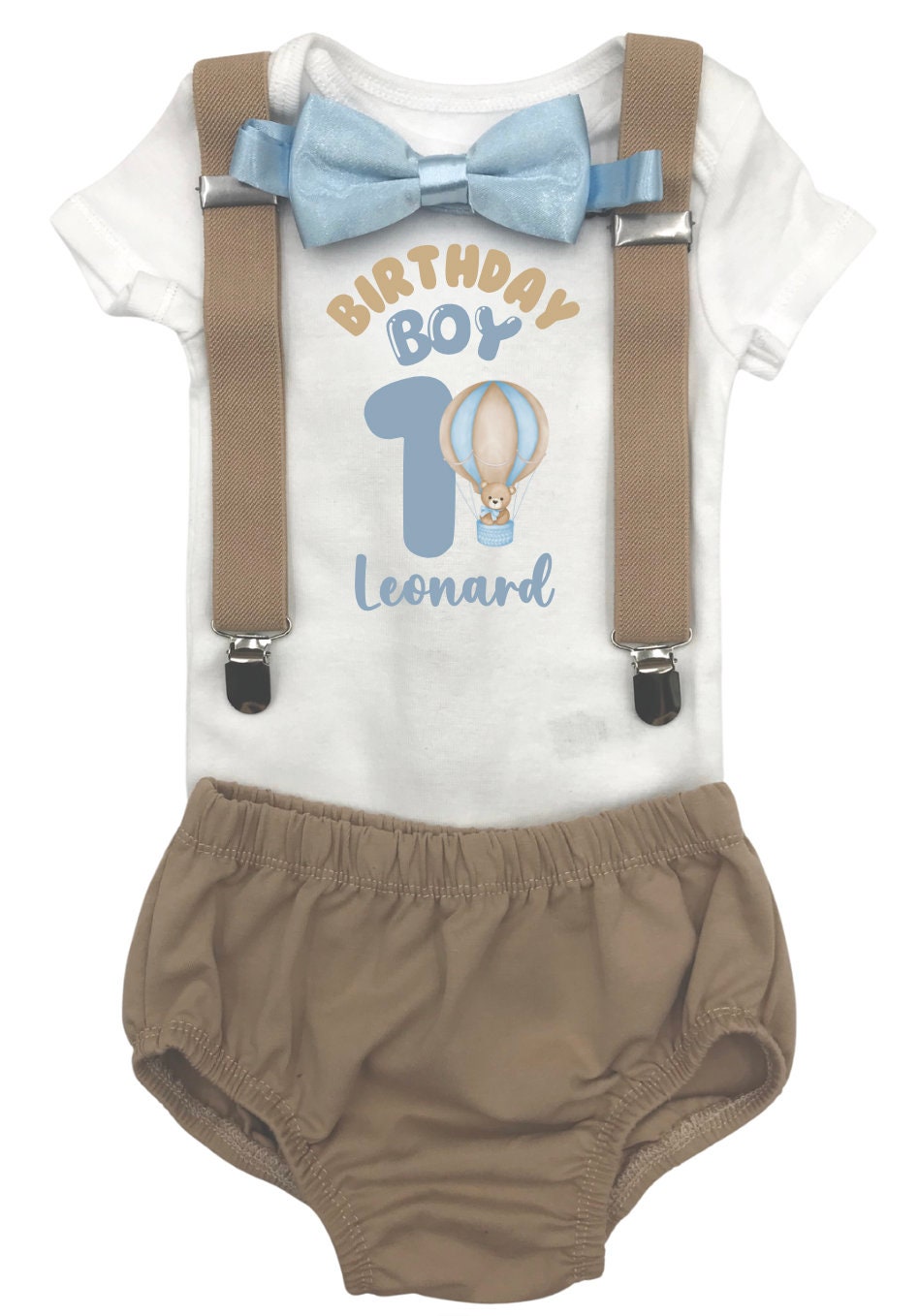 Birthday Boy Baear ballon Theme Smash the Cake Outfit Boy Birthday Outfit