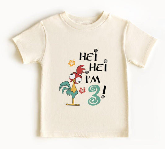 Hey, Hei,Im 3 toddler baby t-shirt,1st birthday, Moana toddler  birthday.