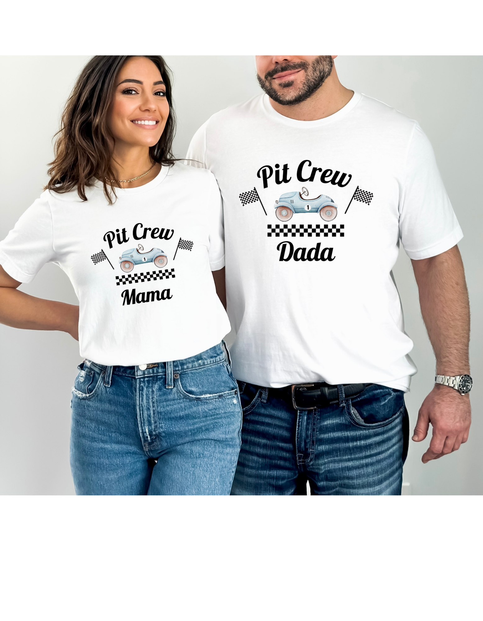 Pit Crew Racing Car Family T-shirt - beecutebaby