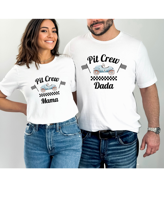 Pit Crew Racing Car Family T-shirt - beecutebaby