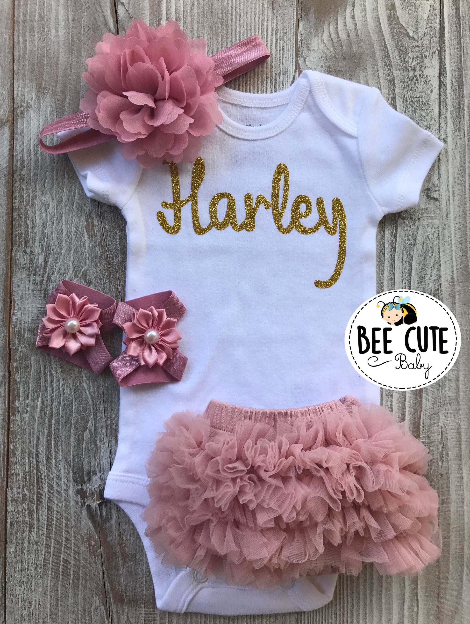 Personalized New Born Baby Girl Outfit - beecutebaby