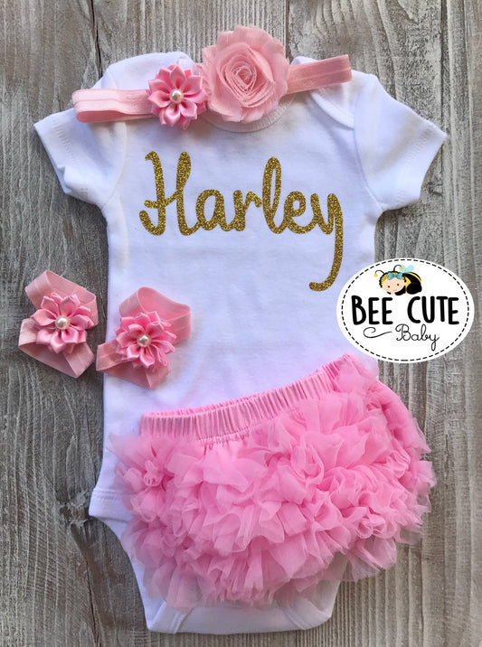 Personalized New Born Baby Girl Outfit - beecutebaby