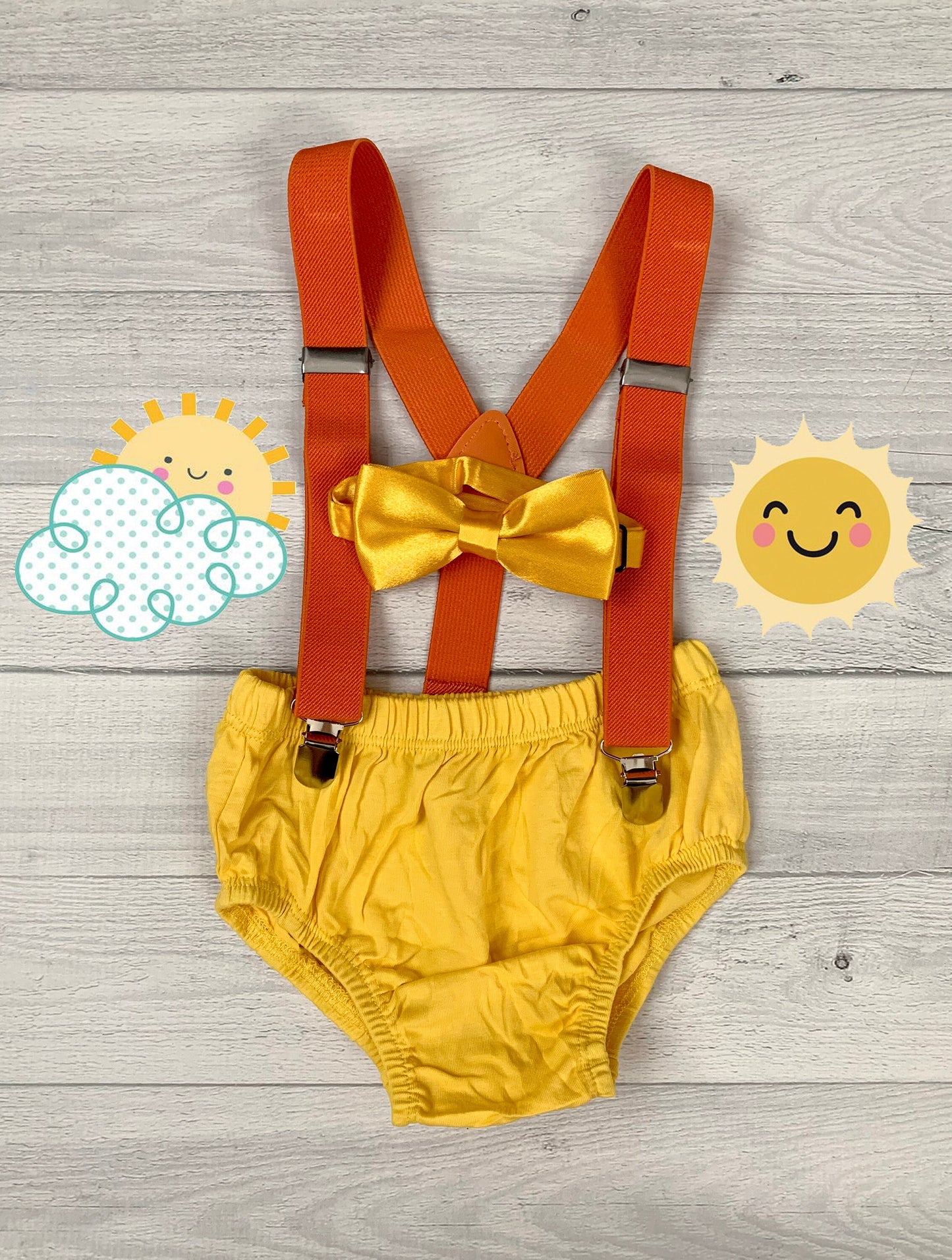 Yellow and orange Cake Smash Set - beecutebaby