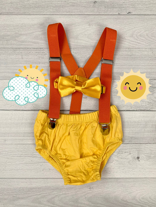 Yellow and orange Cake Smash Set - beecutebaby
