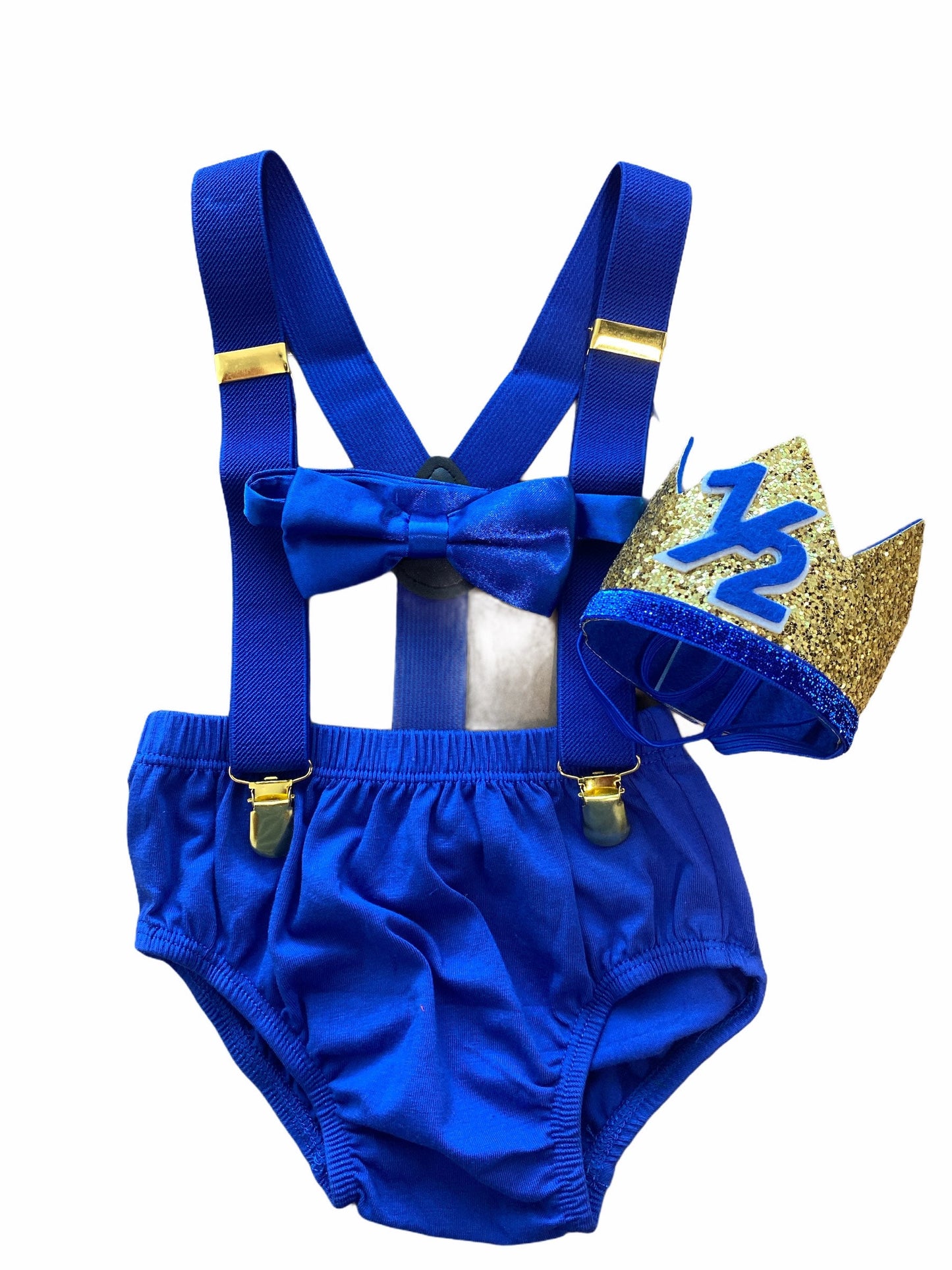 Half Birthday Royal / Gold Cake Smash Outfit - beecutebaby