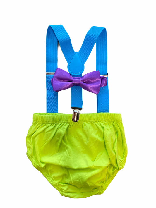 Lime, Turquoise & purple  Cake Smash Set - beecutebaby