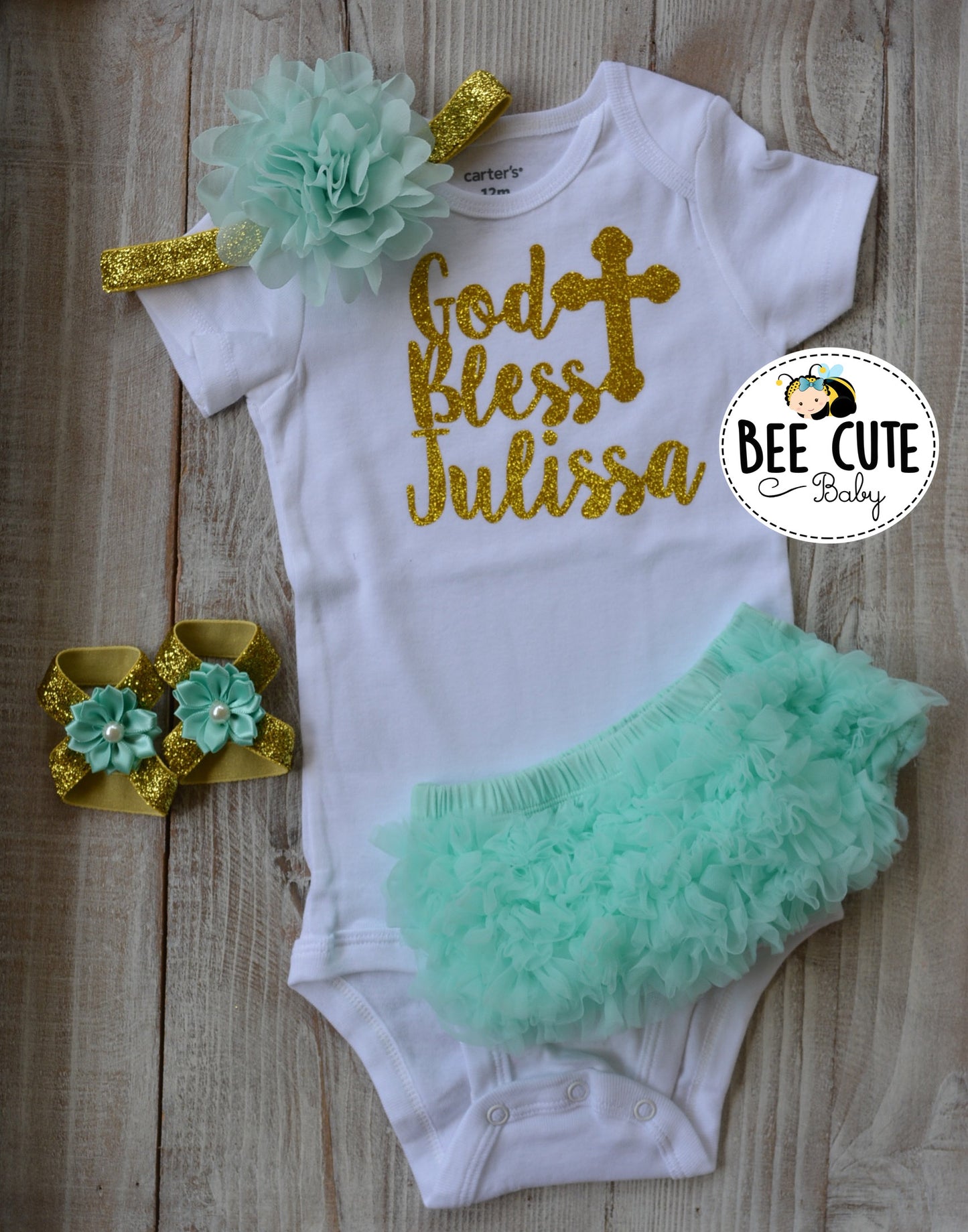 Personalized Baptism Outfit After Party. - beecutebaby