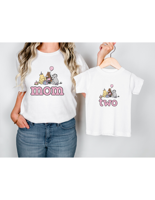 Winnie the Pooh Family Birthday T-shirt, Two birthday toddler t-shirt 100 acres Winnie Pooh theme