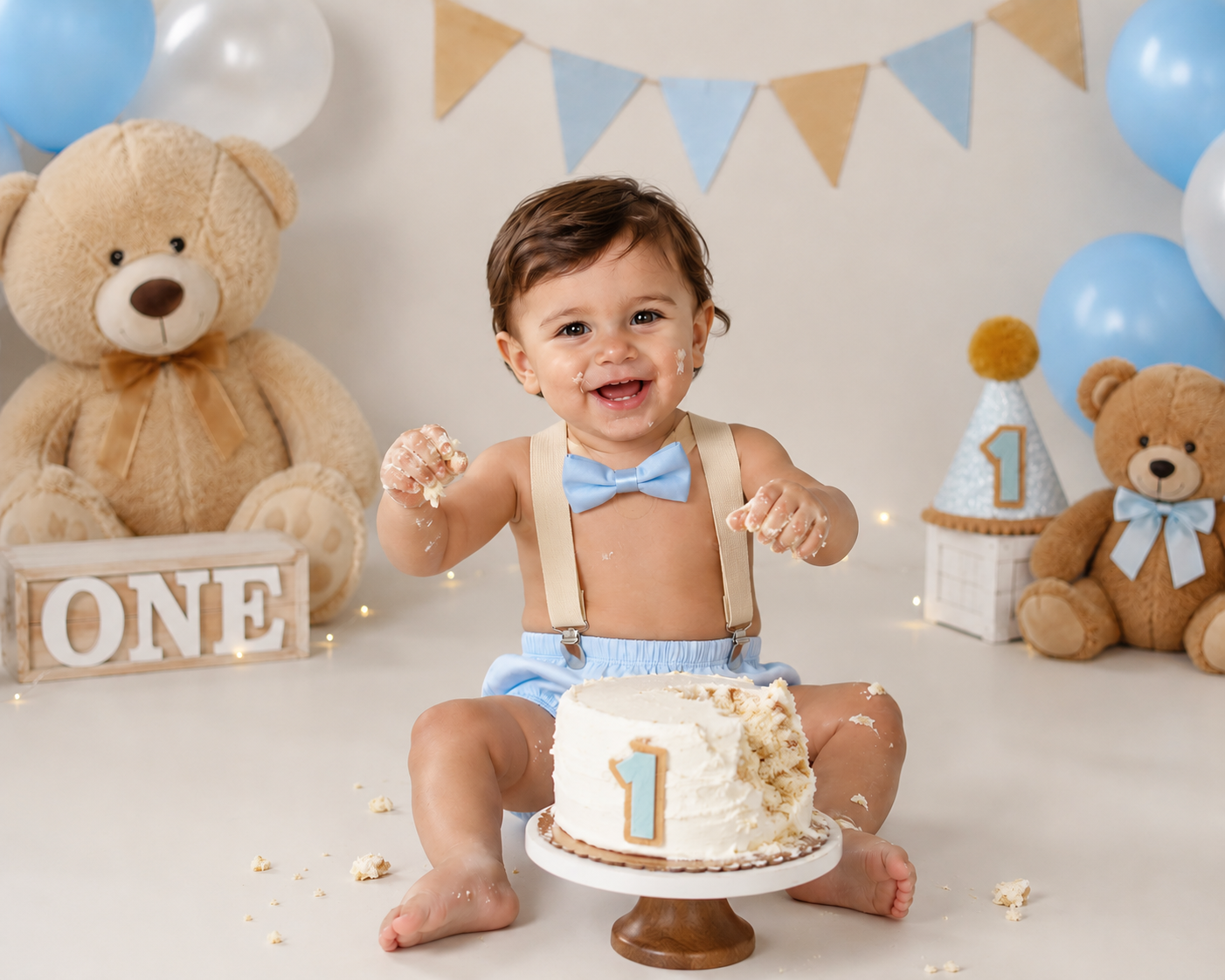 Powder Blue Cake Smash Outfit
