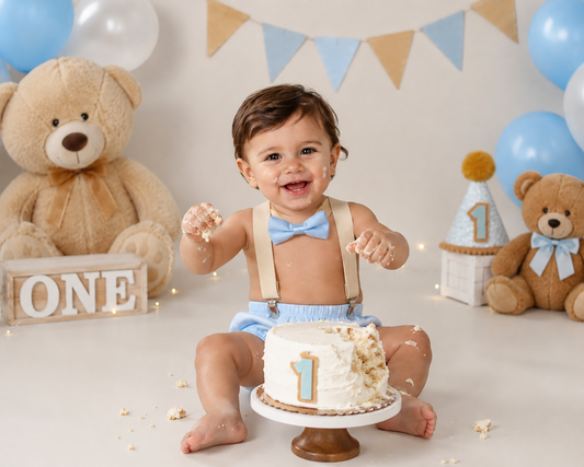 Powder Blue Cake Smash Outfit