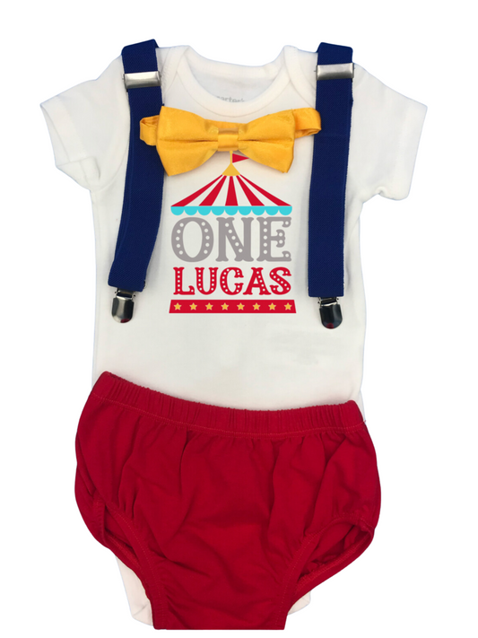 Circus One Baby one birthday outfit