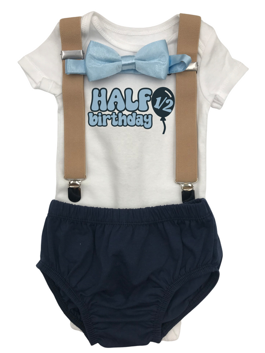 1/2 Birthday Baby Boy outfit
