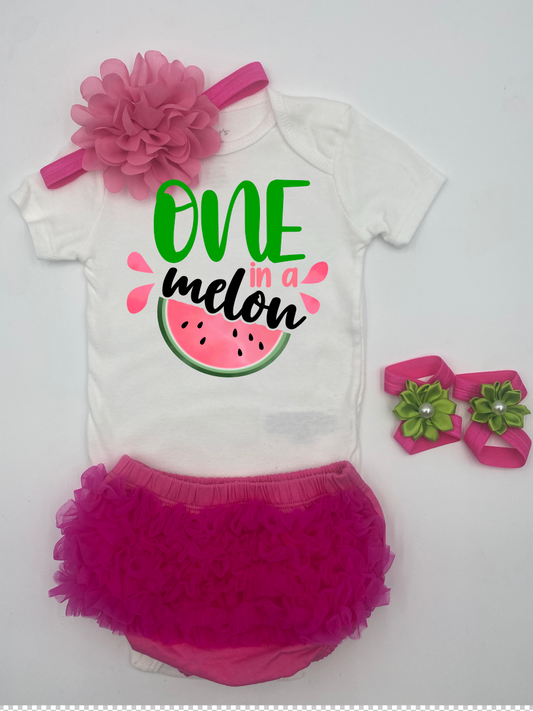 One in a melon  Birthday outfit.