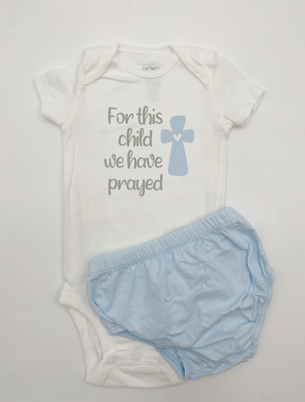 For this child We have prayed Baby Boy baptism After party 2 pcs set - beecutebaby