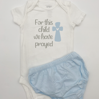 For this child We have prayed Baby Boy baptism After party 2 pcs set