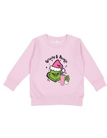 Toodler Christmas Casual Cotton Hoodie Pink color
