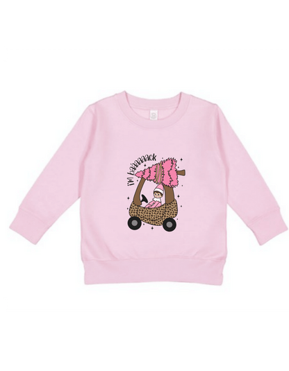 Toodler Christmas Casual Cotton Hoodie Pink color