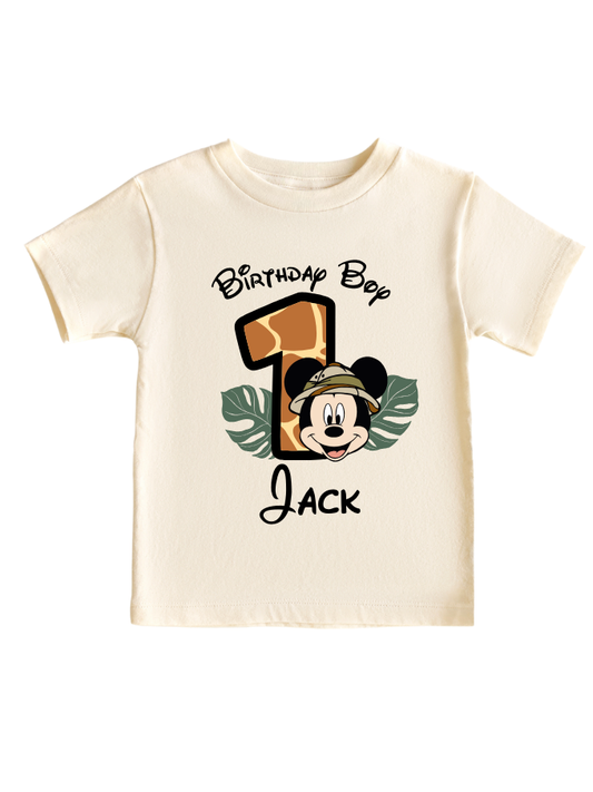 Personalized Birthday Mickey Safari T-shirt - beecutebaby