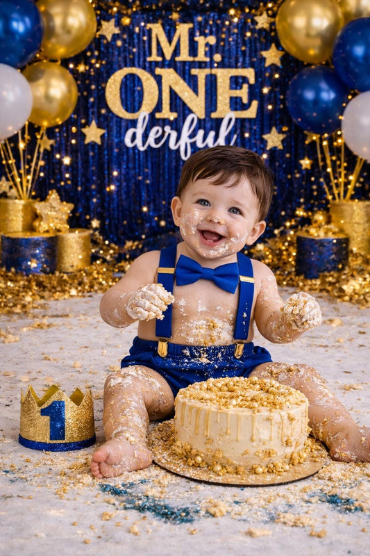 Personalized Cake Smash Outfit, First Birthday Outfit, Birthday Photo Set by Bee Cute Baby
